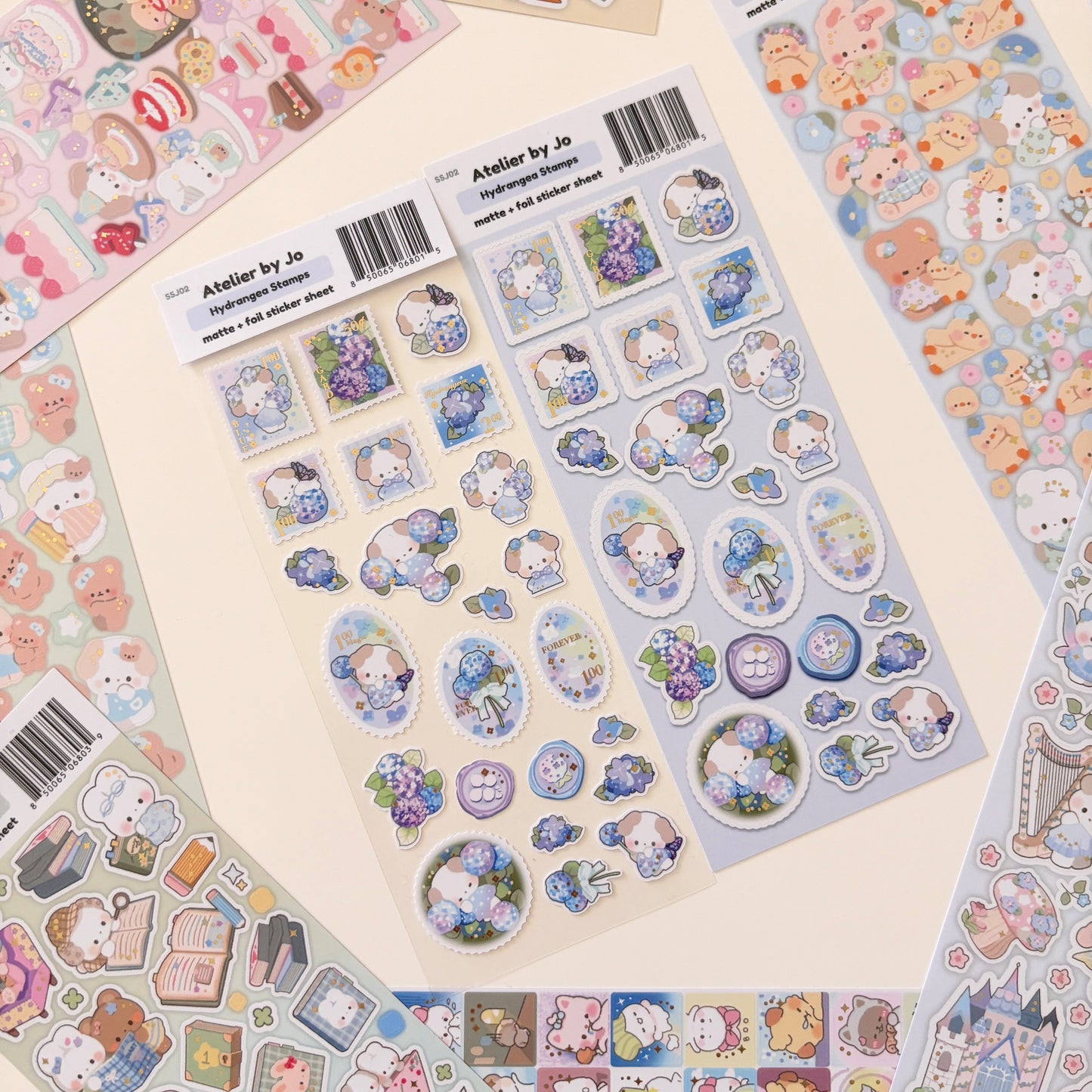 Hydrangea Stamps Sticker Sheet
