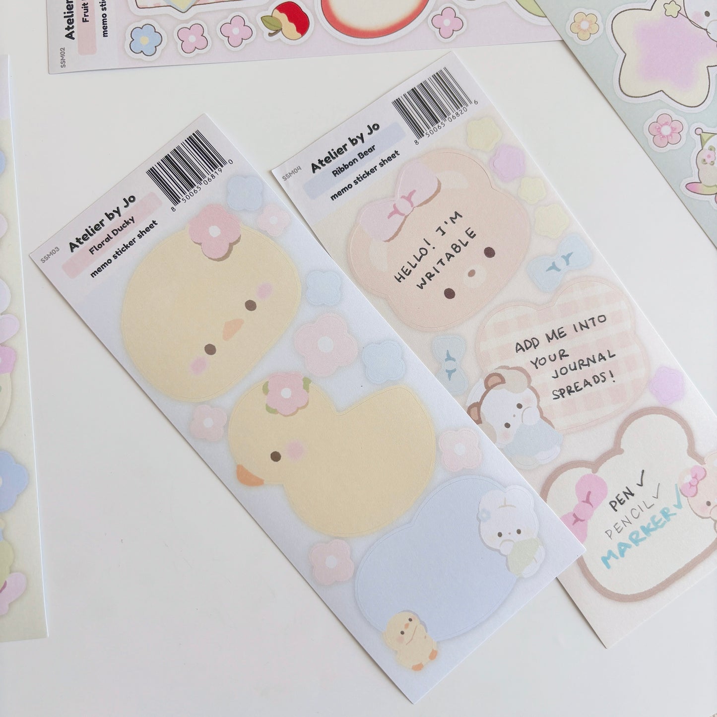 Floral Ducky Memo Sticker Sheet
