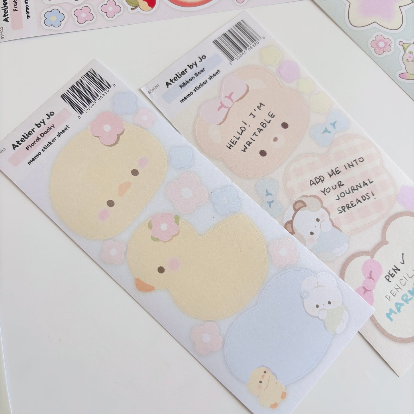 Floral Ducky Memo Sticker Sheet