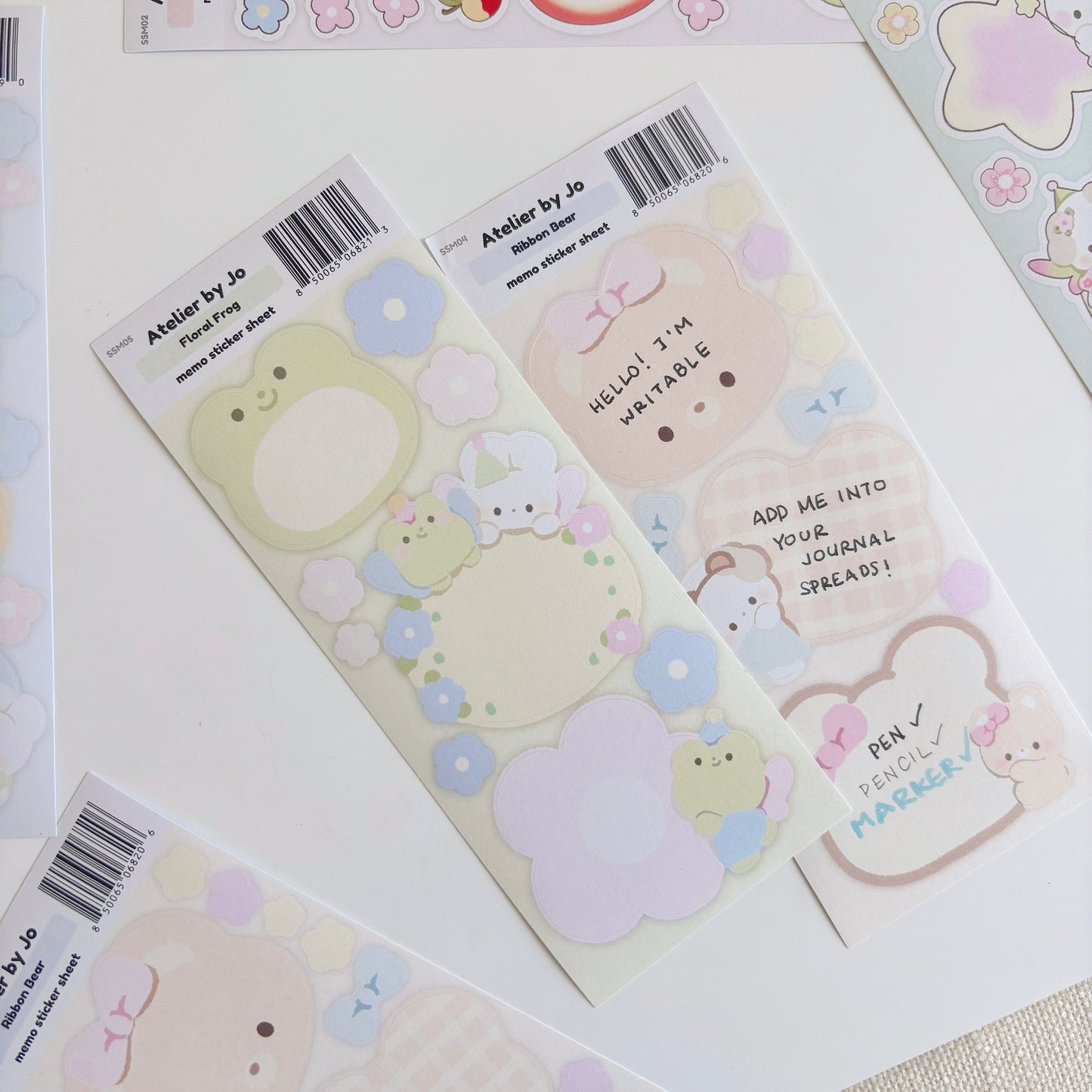 Floral Frog Memo Sticker Sheet
