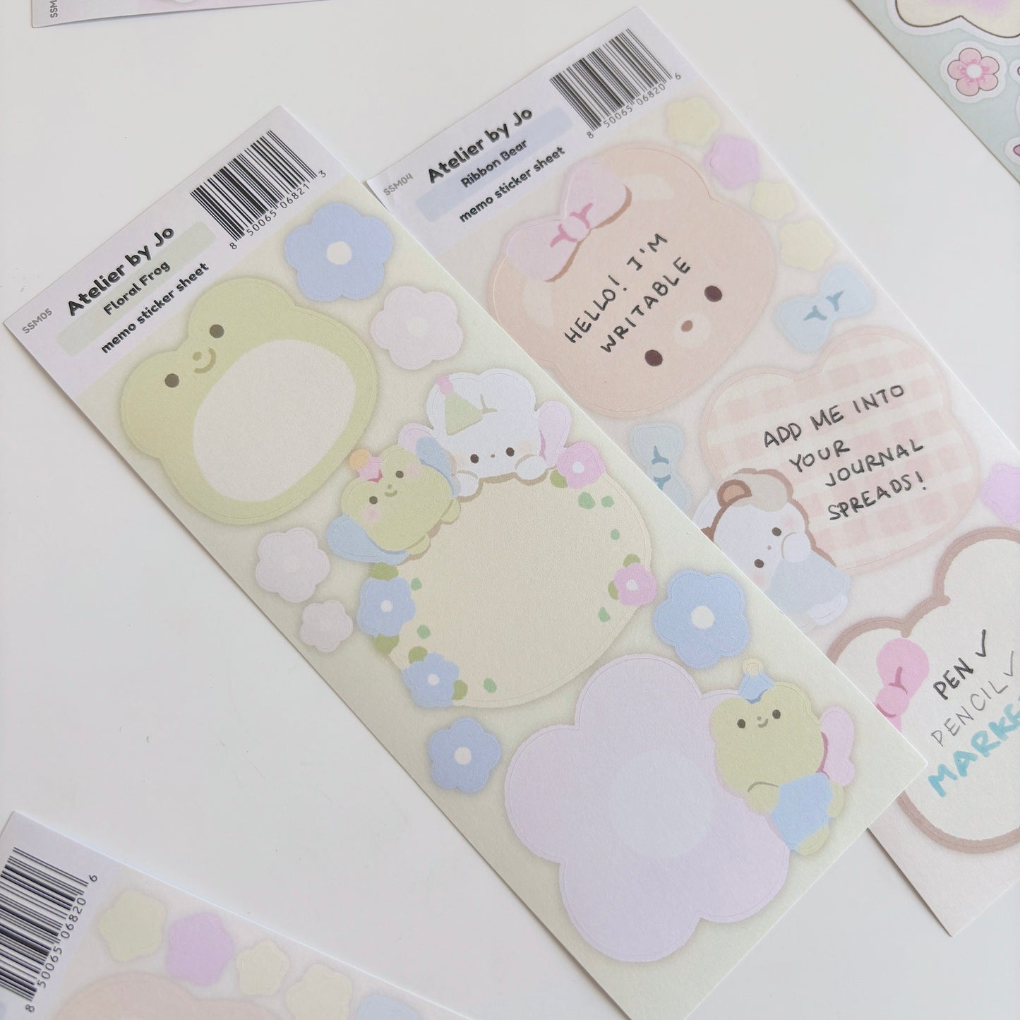 Floral Frog Memo Sticker Sheet