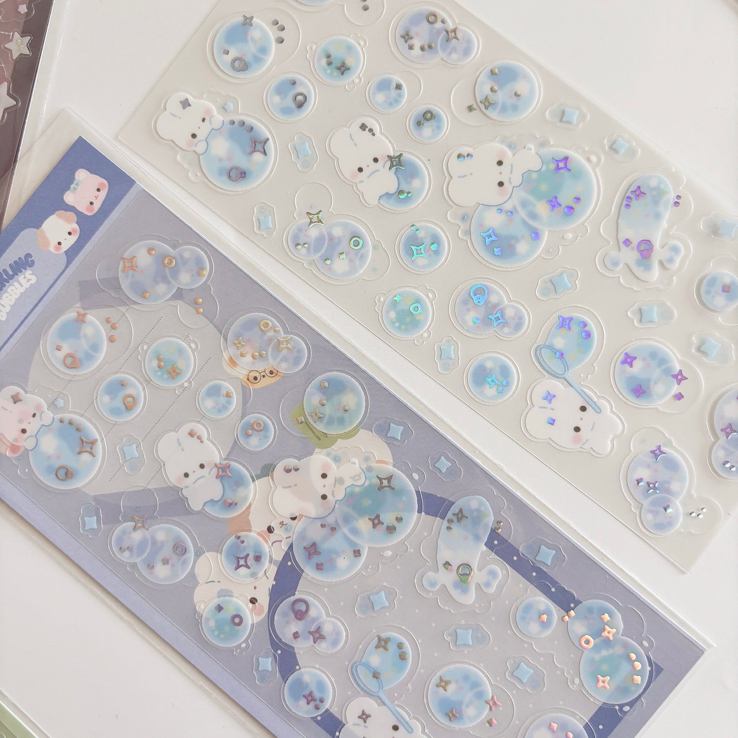 Bubbles Blue Clear Sticker Sheet