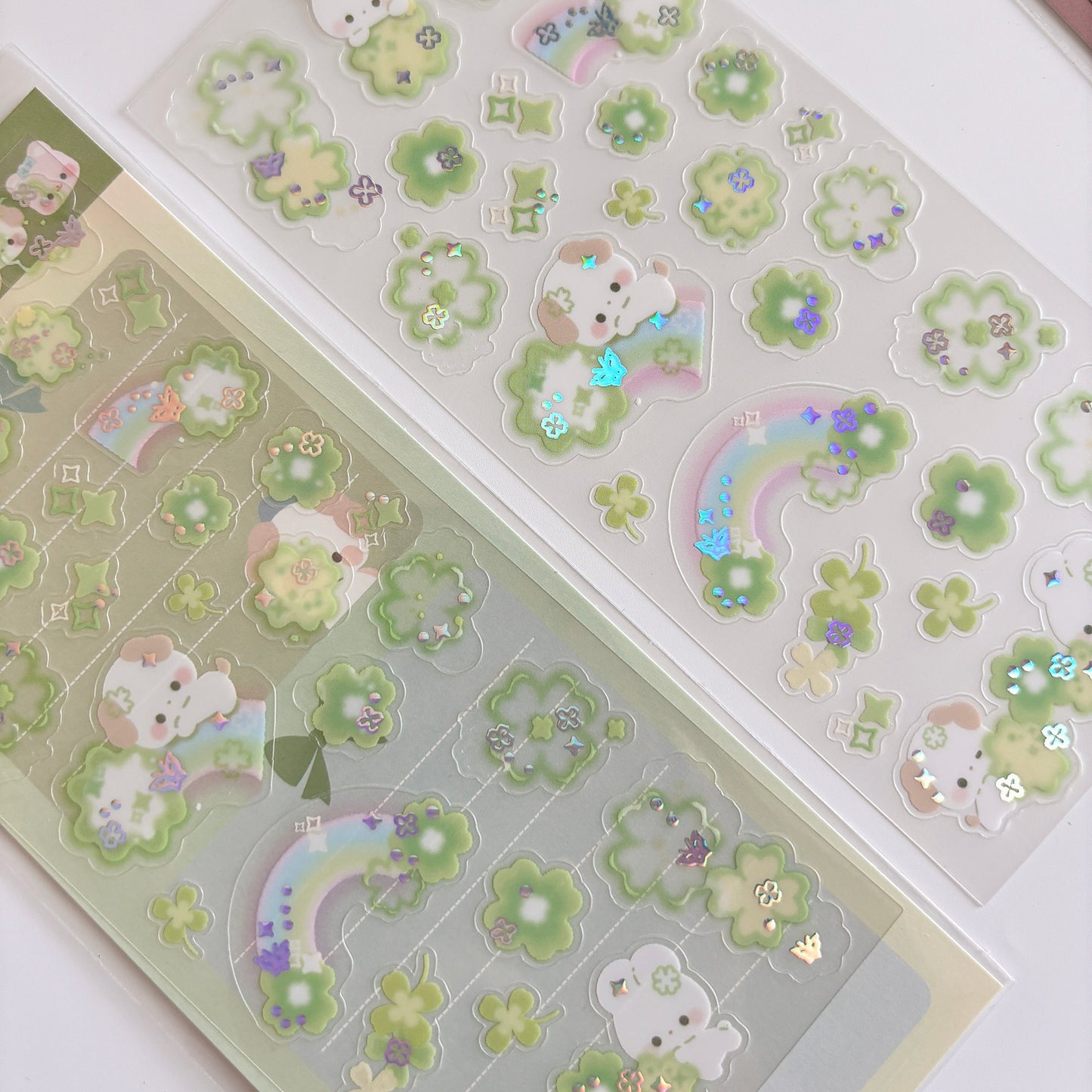 Green Clovers Clear Sticker Sheet