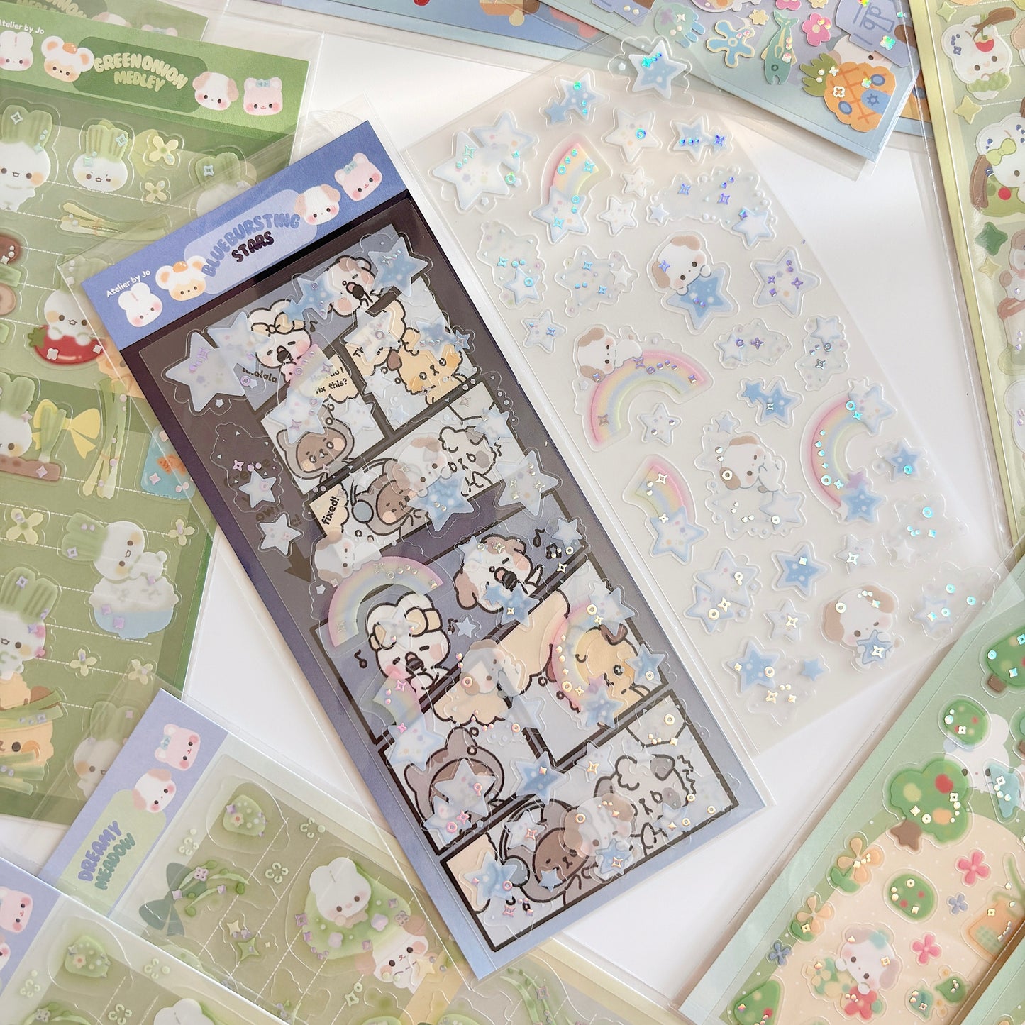 Blue Stars Clear Sticker Sheet