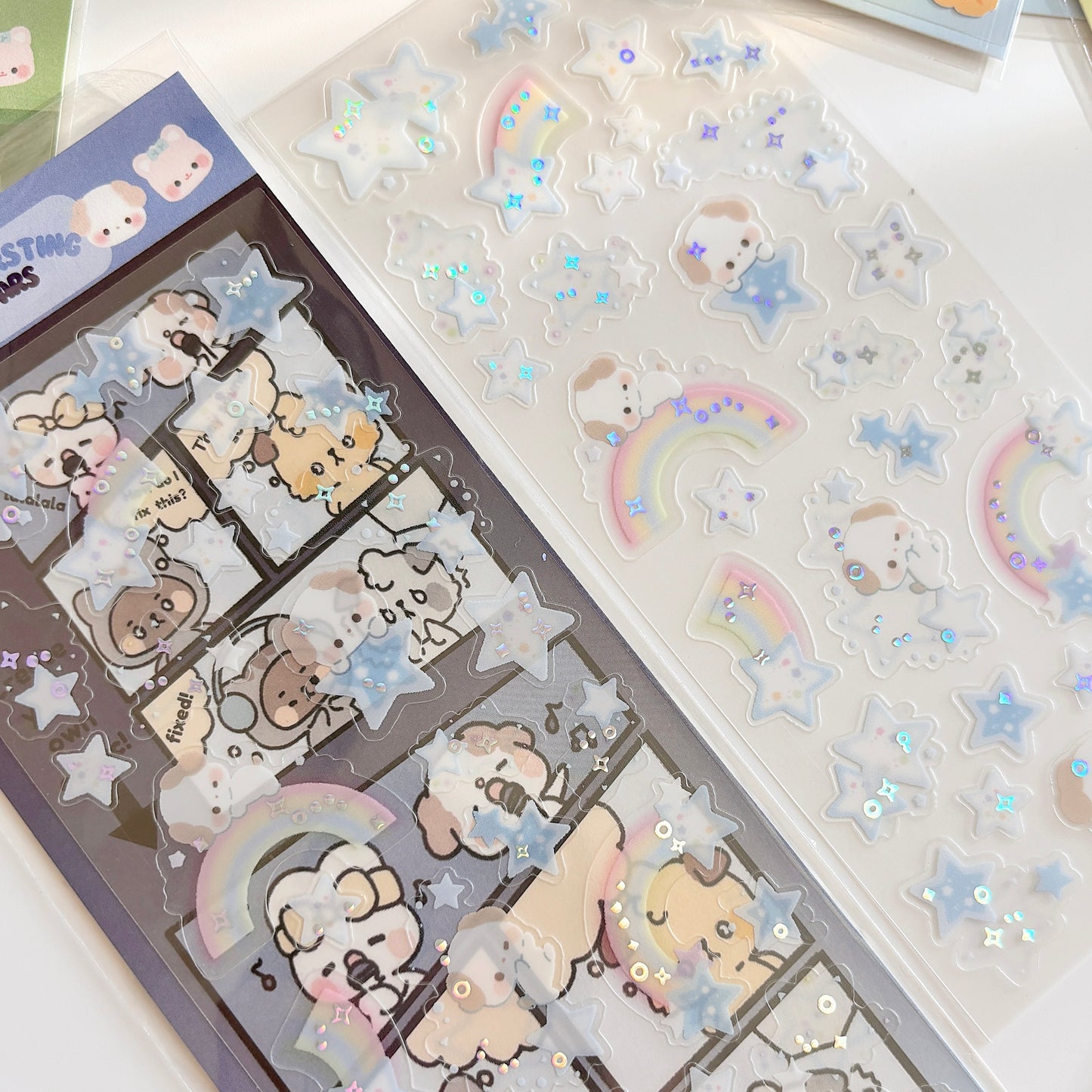 Blue Stars Clear Sticker Sheet
