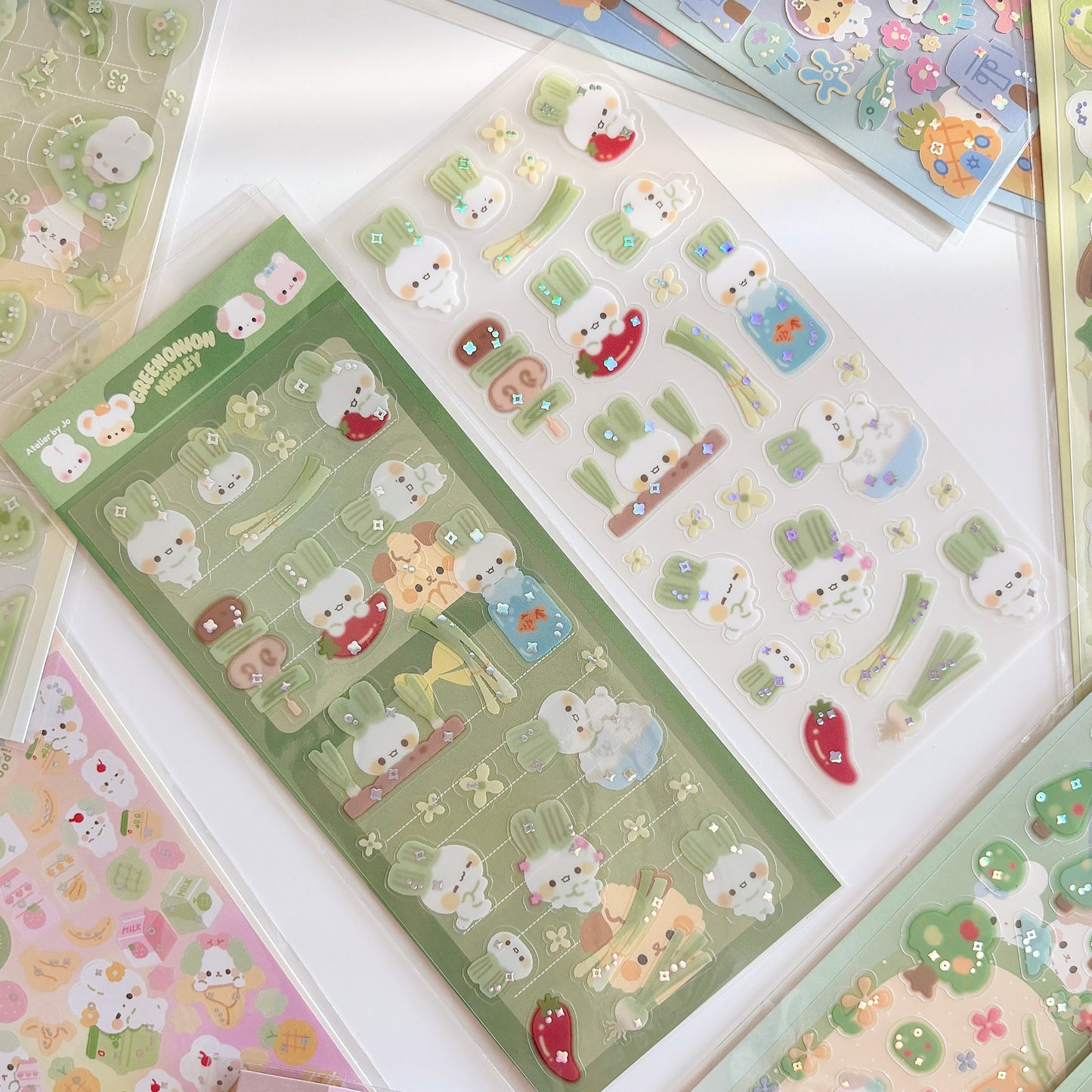 Green Onion Bun Clear Sticker Sheet