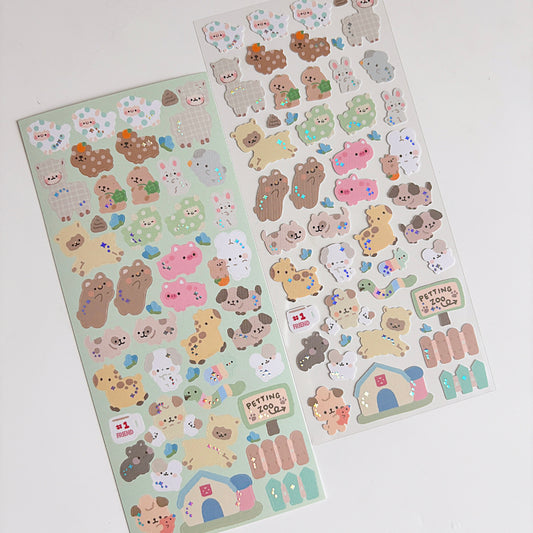 Fuzzy Animals Sticker Sheet