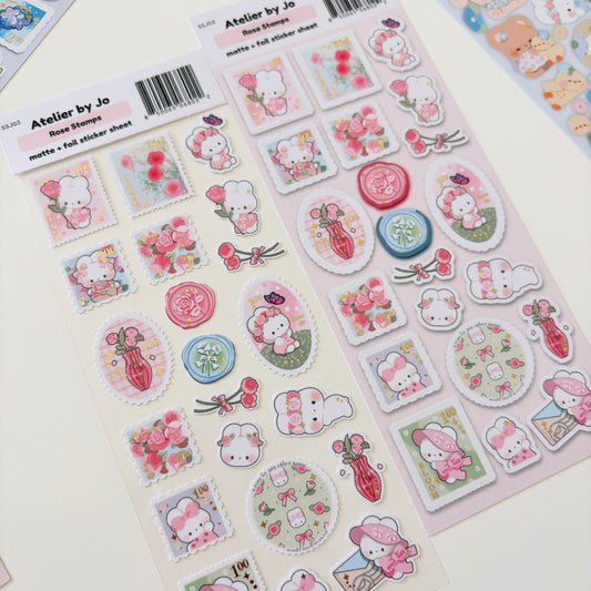 Rose Stamps Sticker Sheet