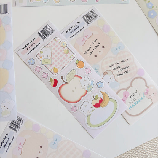 Fruit Picnic Memo Sticker Sheet