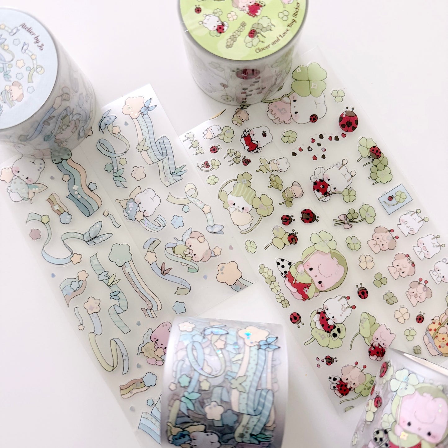 Decorative tape with cartoon characters on a white background