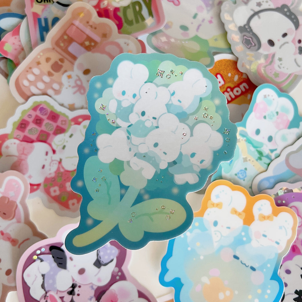 Bunny Flower Vinyl Sticker