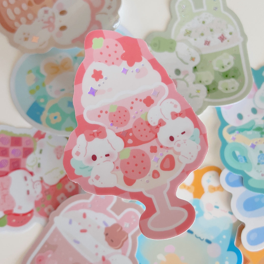 Strawberry Parfait Vinyl Sticker