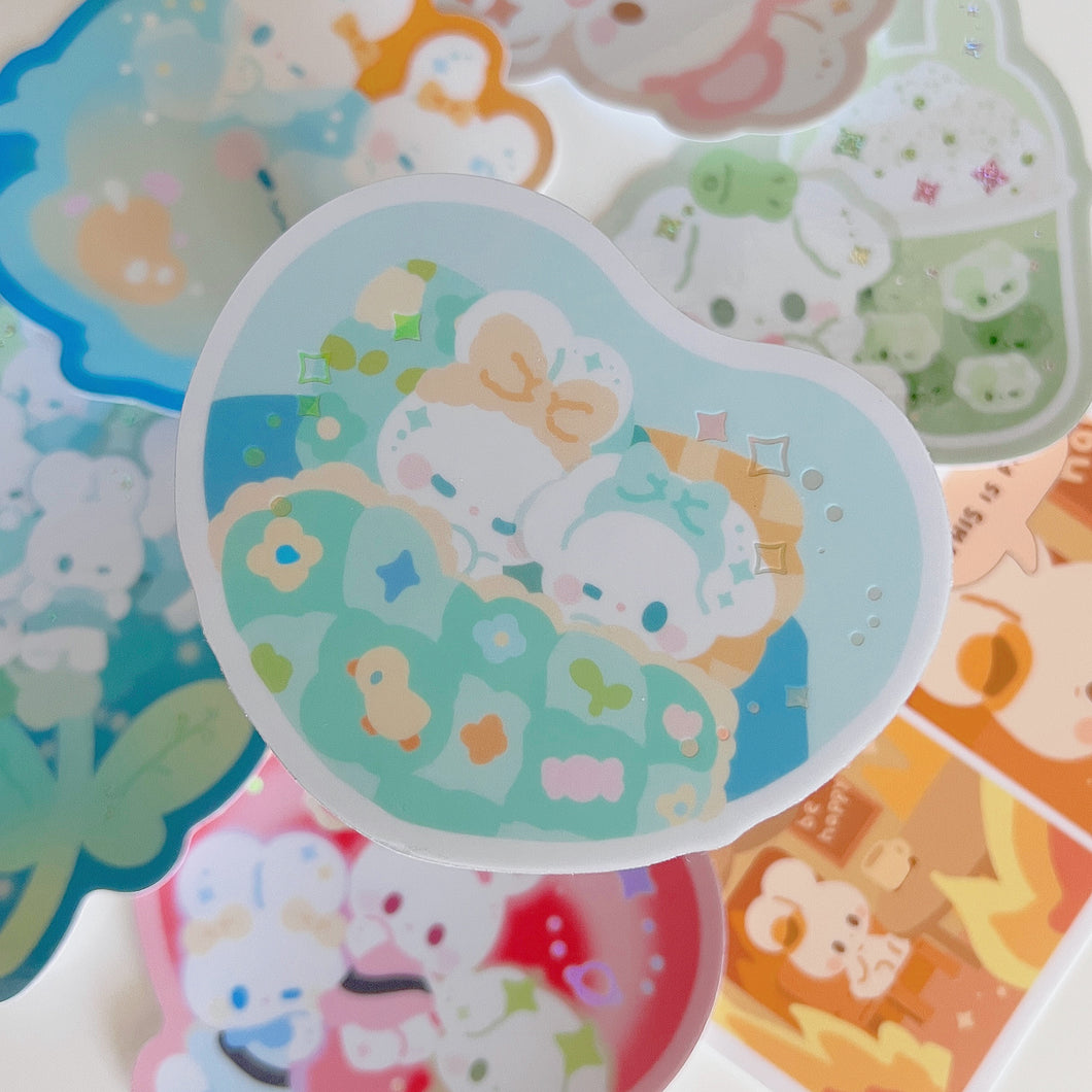 Cozy peek-a-boo Vinyl Sticker