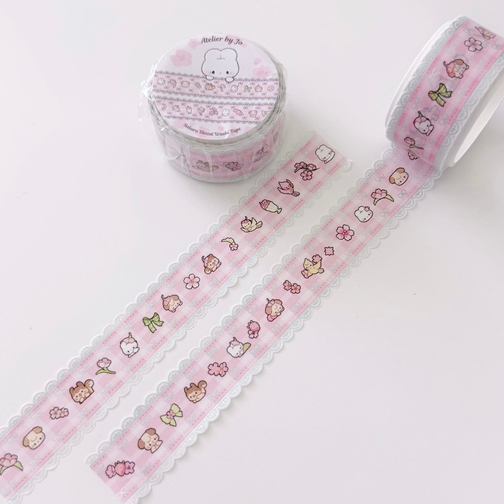 Decorative tape with cartoon characters on a white background