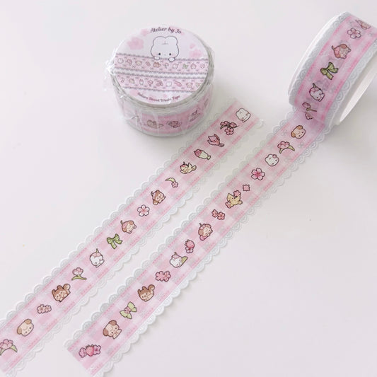 Decorative tape with cartoon characters on a white background