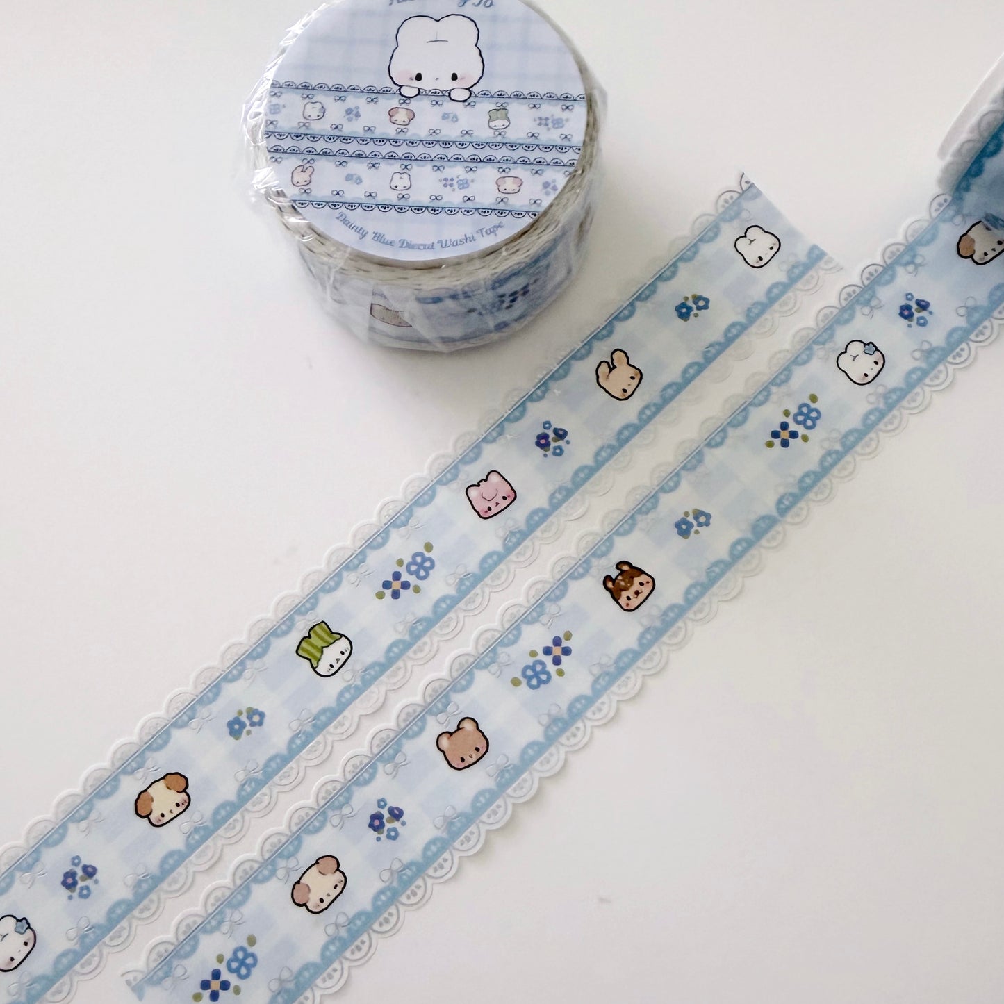 Decorative tape with cartoon character design on a white background