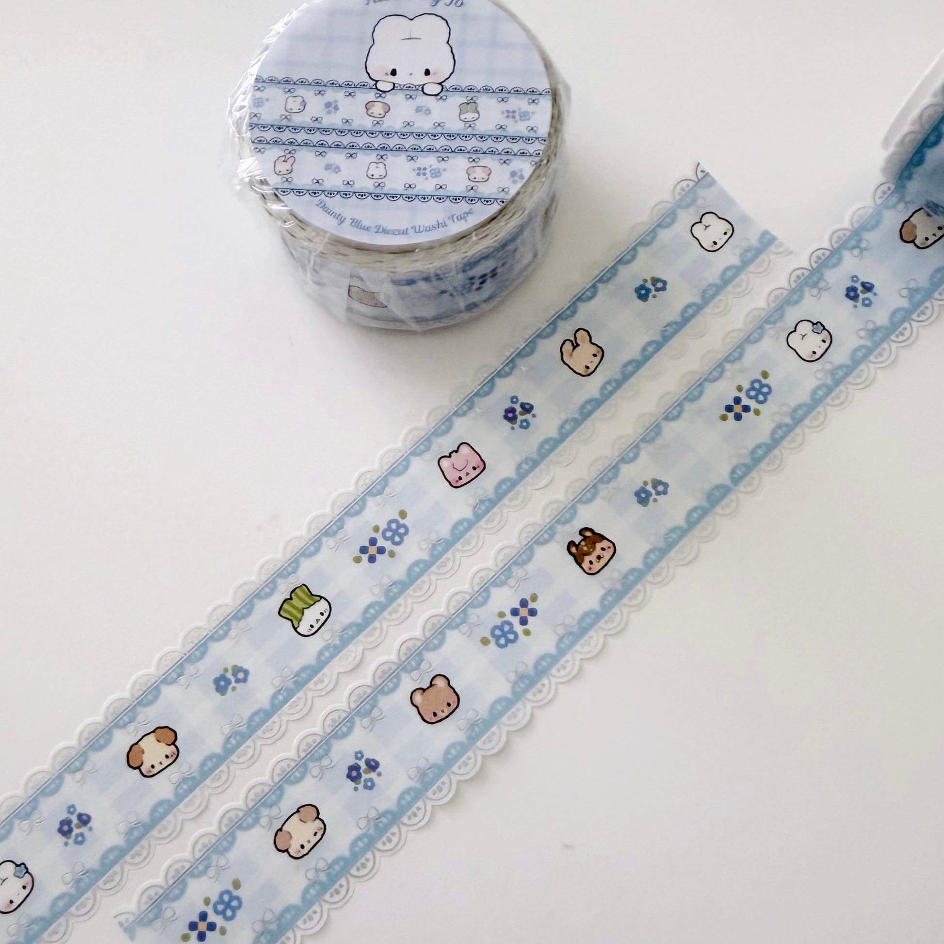 Decorative tape with cartoon character design on a white background