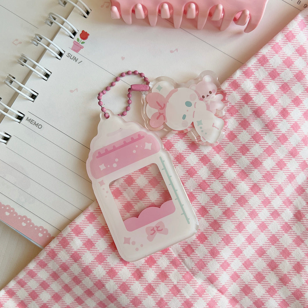 Baby Bottle Bunny Photocard Holder Epoxy Charm