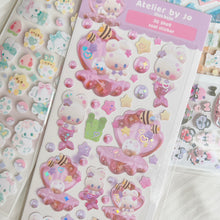 Load image into Gallery viewer, 3D Bunny Mermaid Deco Sticker Sheet
