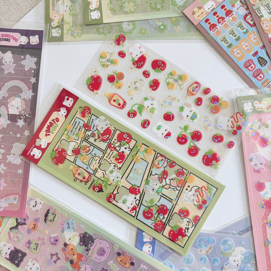 Tomato Puff Clear Sticker Sheet