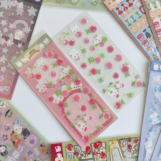 Strawberries Clear Sticker Sheet