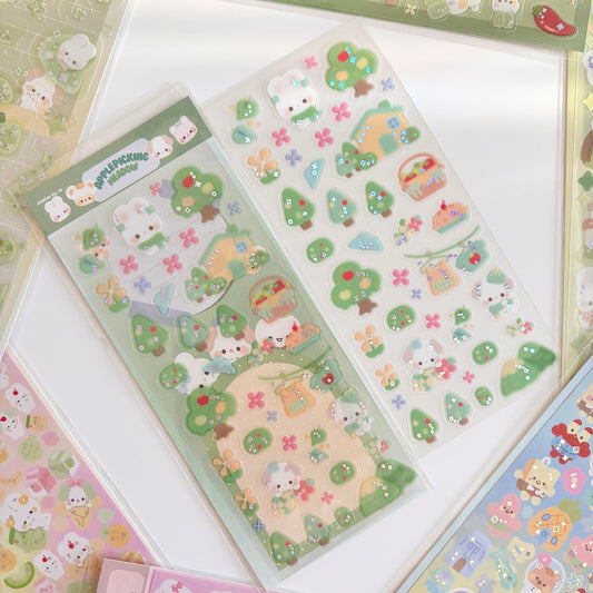 Apple Picking Clear Sticker Sheet