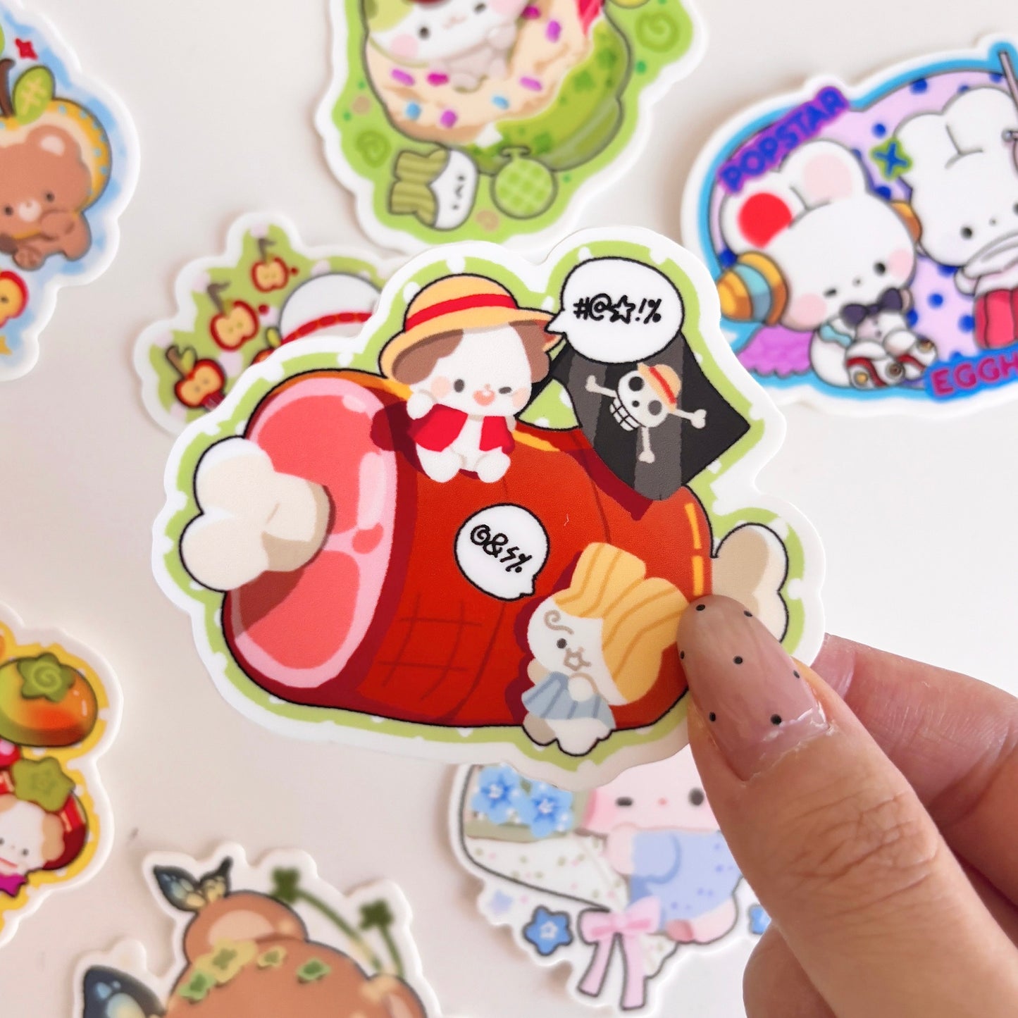 One Piece Meat Stick Vinyl Sticker