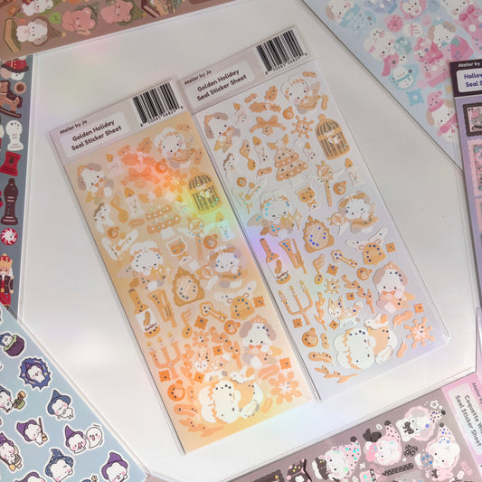 Golden Holiday Deco Sticker Sheet