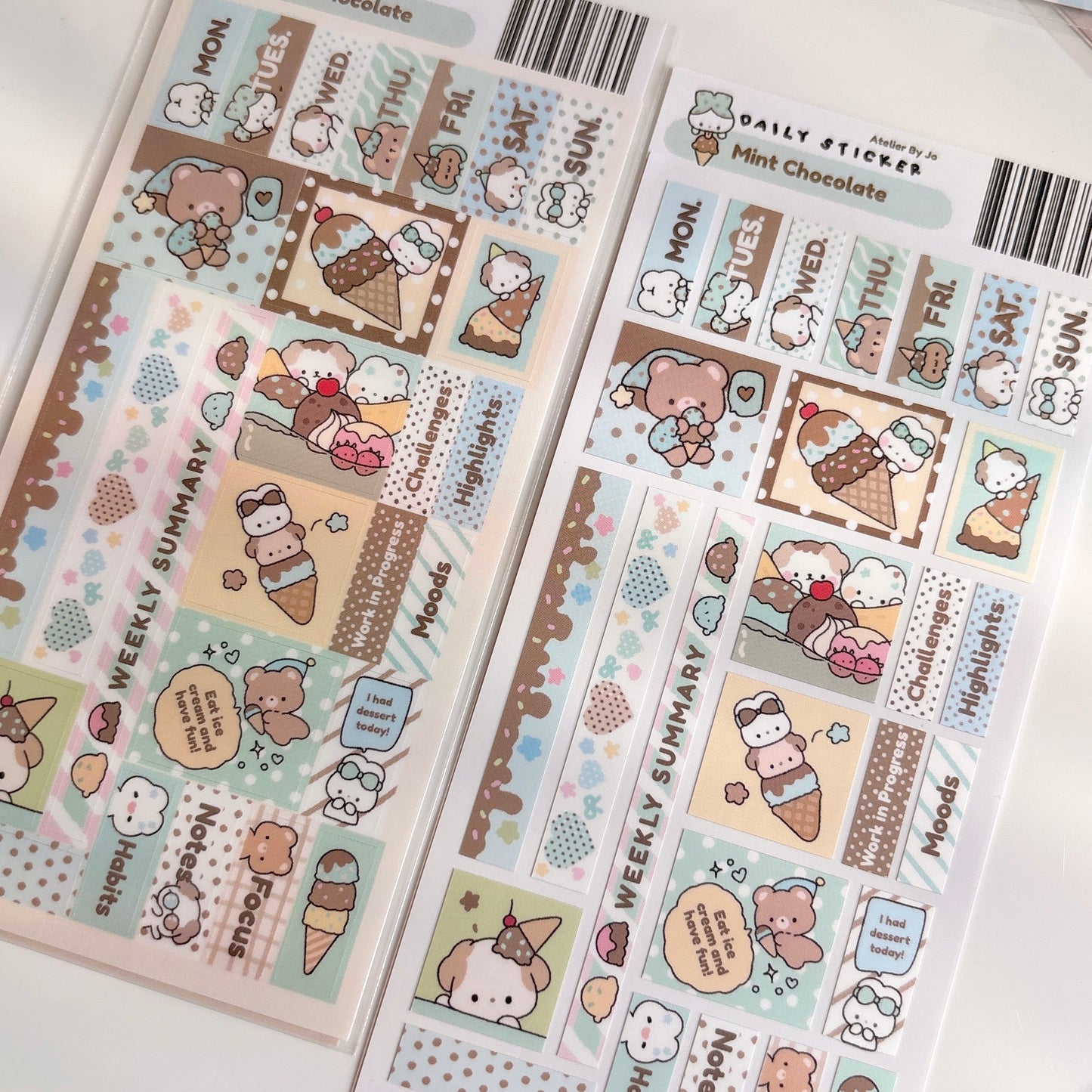 Mint Choco Polka Dots Journaling Sticker Sheet