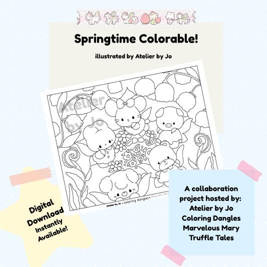 Springtime Collaboration Coloring Printable: Digital Download
