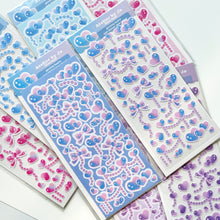 Load image into Gallery viewer, Glowing Heart Confetti Matte Deco Sticker Sheet
