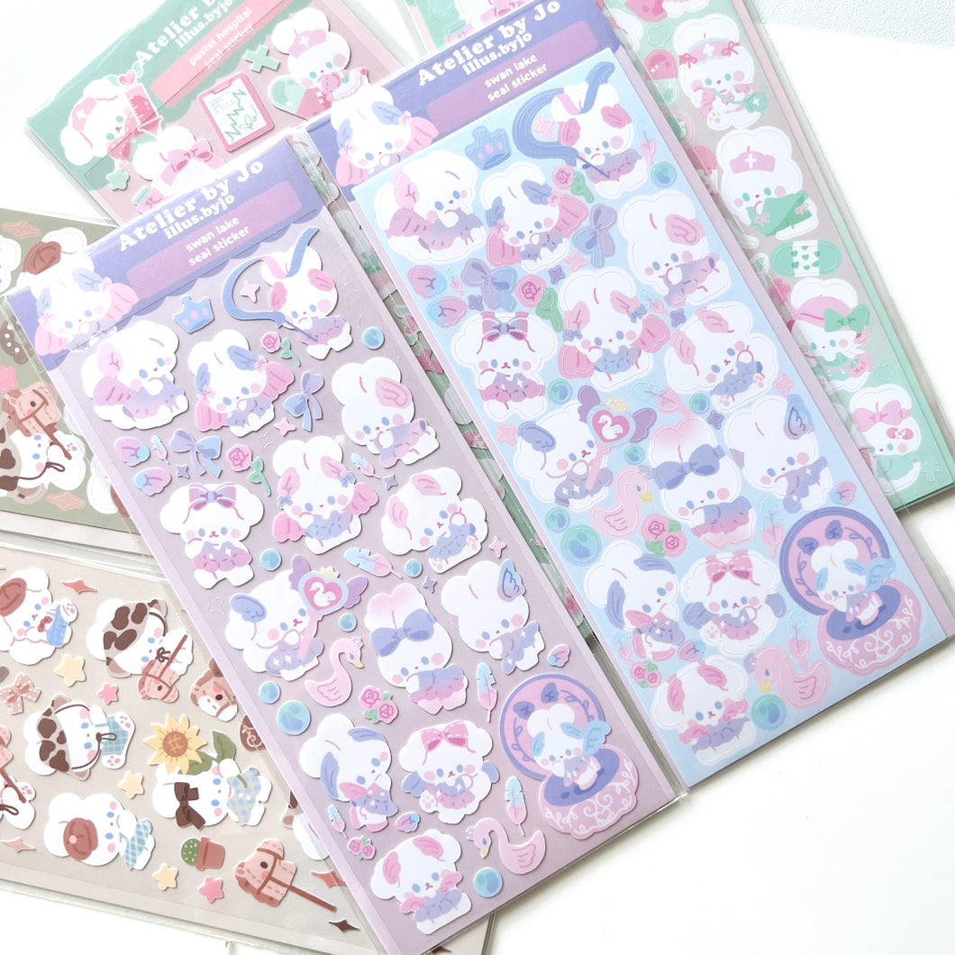 Swan Lake Matte Deco Sticker Sheet