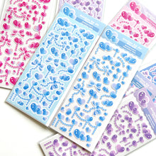 Load image into Gallery viewer, Glowing Heart Confetti Matte Deco Sticker Sheet
